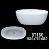 BT16O 100x100 - Bồn tắm nằm kích thước 1m6 BT16O